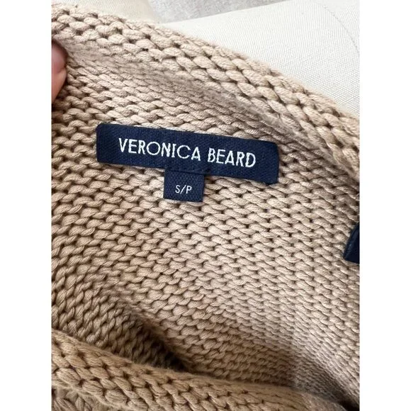 Veronica Beard Briony Knit Cotton Roll Neck Sweater Sz S Stone - Picture 8 of 10